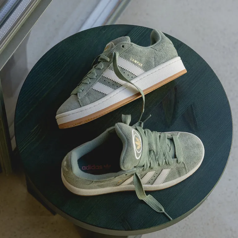 Leder Sneaker|Chunky Sneaker*Adidas Campus 00s W Silver Green / Off White / Gum 3