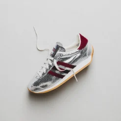 Leder Sneaker|Terrace Casual Sneaker*Adidas Country OG W Silver Metallic / Maroon / Off White