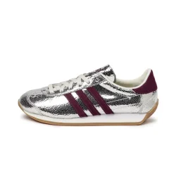 Leder Sneaker|Terrace Casual Sneaker*Adidas Country OG W Silver Metallic / Maroon / Off White