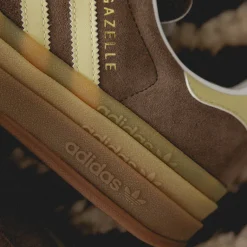 Plateau Sneaker|Leder Sneaker*Adidas Gazelle Bold W Earth Strata / Powder Yellow / Cloud White