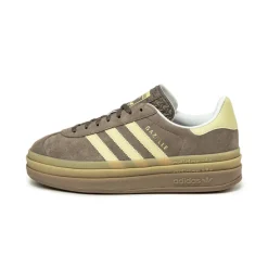 Plateau Sneaker|Leder Sneaker*Adidas Gazelle Bold W Earth Strata / Powder Yellow / Cloud White