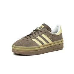 Plateau Sneaker|Leder Sneaker*Adidas Gazelle Bold W Earth Strata / Powder Yellow / Cloud White