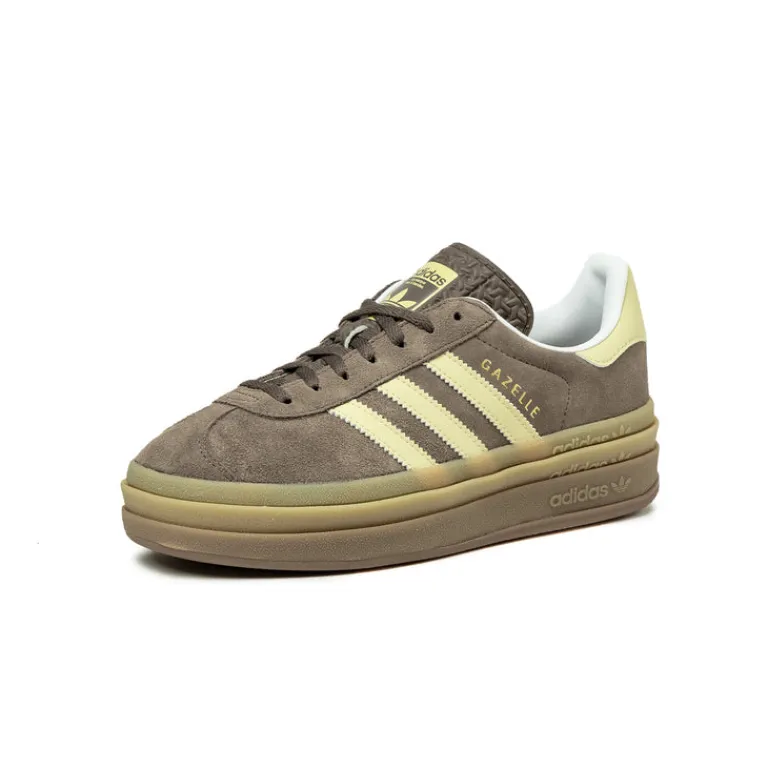 Plateau Sneaker|Leder Sneaker*Adidas Gazelle Bold W Earth Strata / Powder Yellow / Cloud White