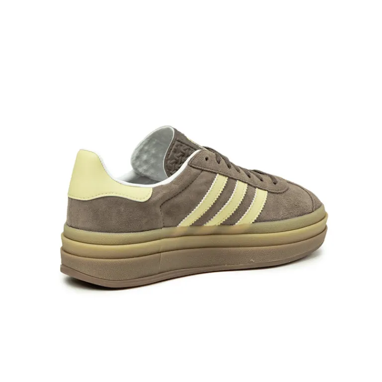 Plateau Sneaker|Leder Sneaker*Adidas Gazelle Bold W Earth Strata / Powder Yellow / Cloud White
