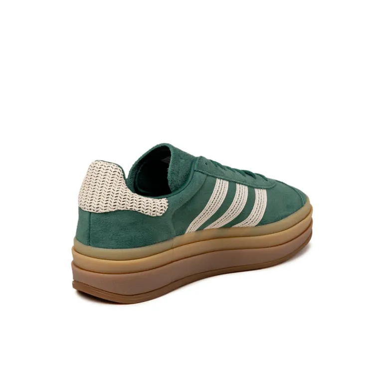 Leder Sneaker|Plateau Sneaker*Adidas Gazelle Bold W Collegiate Green / Wonder White / Gold Metallic
