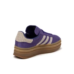 Leder Sneaker|Plateau Sneaker*Adidas Gazelle Bold W Collegiate Purple / Wonder White/ Gold Metallic