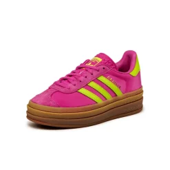 Plateau Sneaker|Leder Sneaker*Adidas Gazelle Bold W Semi Lucid Fuchsia / Solar Slime / Gold Metallic
