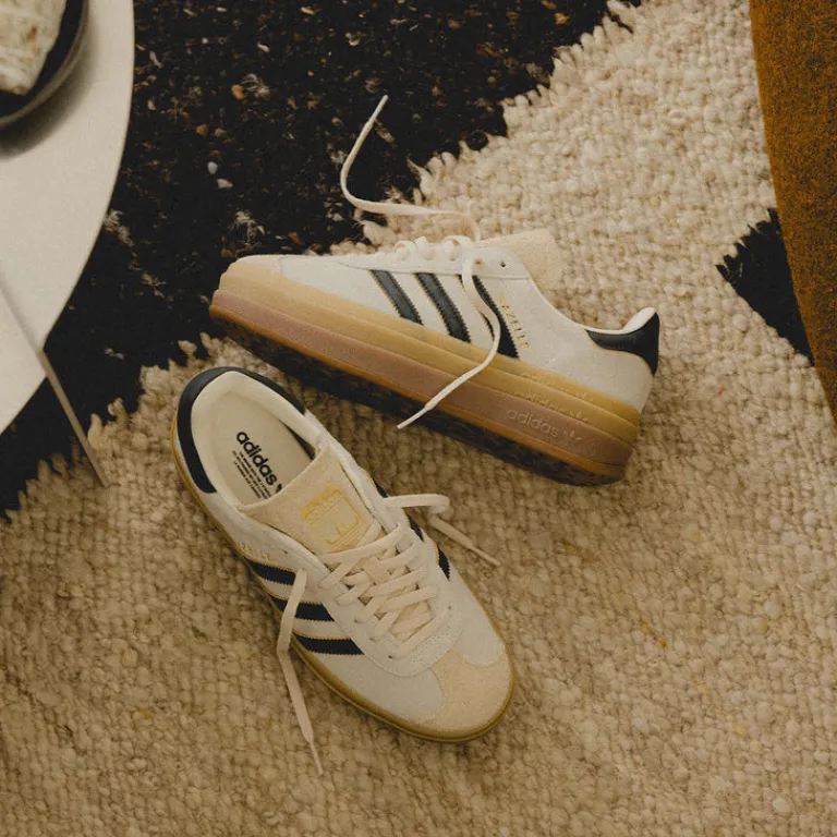 Plateau Sneaker|Leder Sneaker*Adidas Gazelle Bold W Cream White / Core Black / Sand Strata