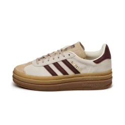 Leder Sneaker|Plateau Sneaker*Adidas Gazelle Bold W Cream White / Maroon / Magic Beige
