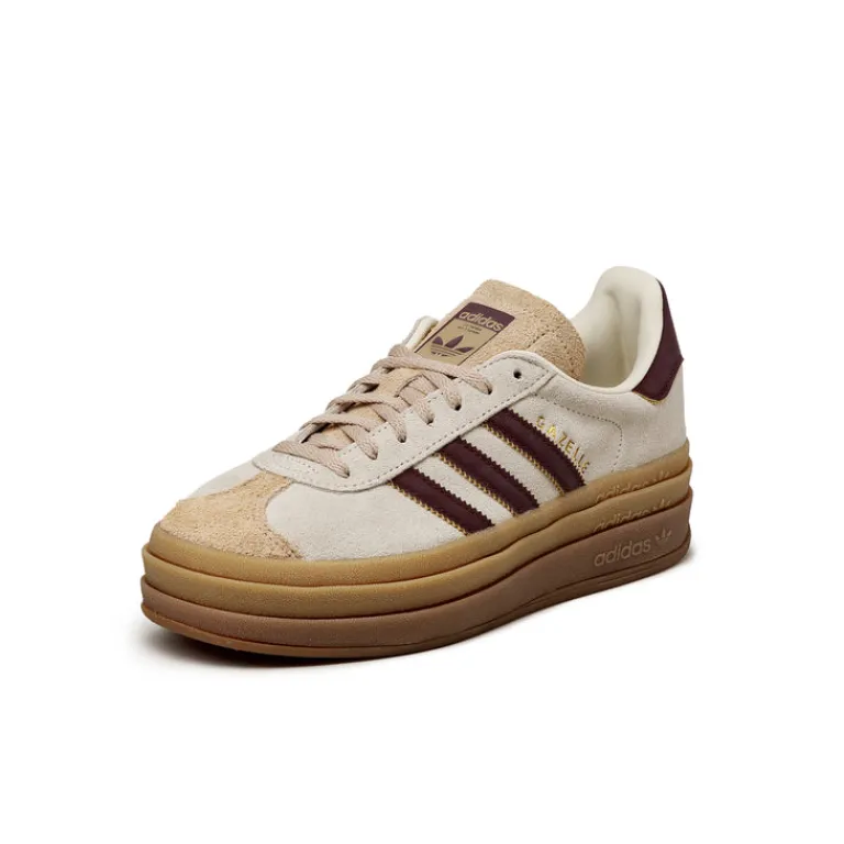 Leder Sneaker|Plateau Sneaker*Adidas Gazelle Bold W Cream White / Maroon / Magic Beige