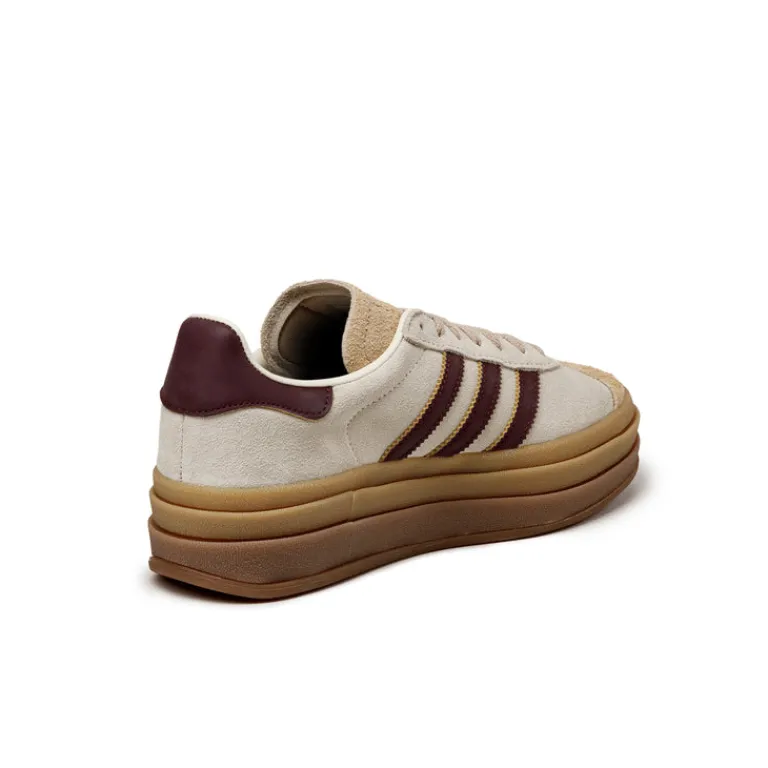 Leder Sneaker|Plateau Sneaker*Adidas Gazelle Bold W Cream White / Maroon / Magic Beige