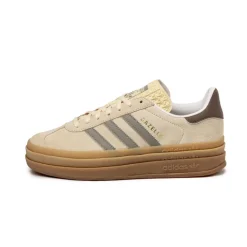 Plateau Sneaker|Leder Sneaker*Adidas Gazelle Bold W Warm Vanilla / Silver Pebble / Earth Strata