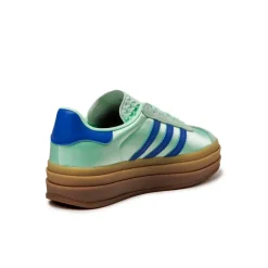 Plateau Sneaker|Leder Sneaker*Adidas Gazelle Bold W Clear Mint / Lucid Blue / Gold Metallic
