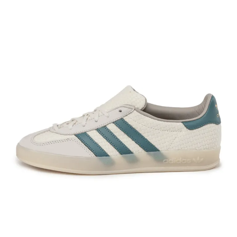 Leder Sneaker|Terrace Casual Sneaker*Adidas Gazelle Indoor Cream White / Preloved Teal / Wonder White