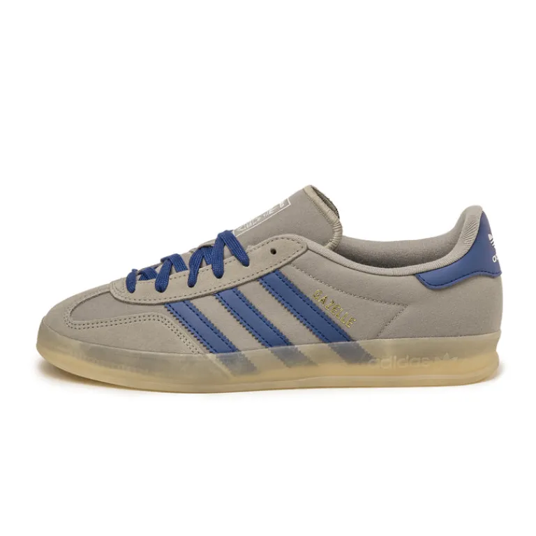Leder Sneaker|Terrace Casual Sneaker*Adidas Gazelle Indoor Silver Pebble / Victory Blue / Magic Beige