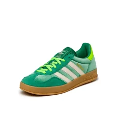 Leder Sneaker|Terrace Casual Sneaker*Adidas Gazelle Indoor W Semi Court Green / Cream White / Solar Green