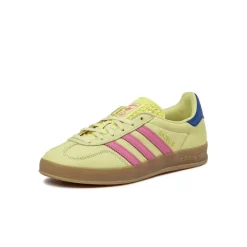 Leder Sneaker|Terrace Casual Sneaker*Adidas Gazelle Indoor W Powder Yellow / Lucid Pink / Royal Blue