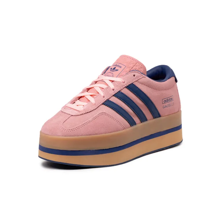 Plateau Sneaker|Leder Sneaker*Adidas Gazelle Stack W Glow Pink / Vicid BLue / Gum 3