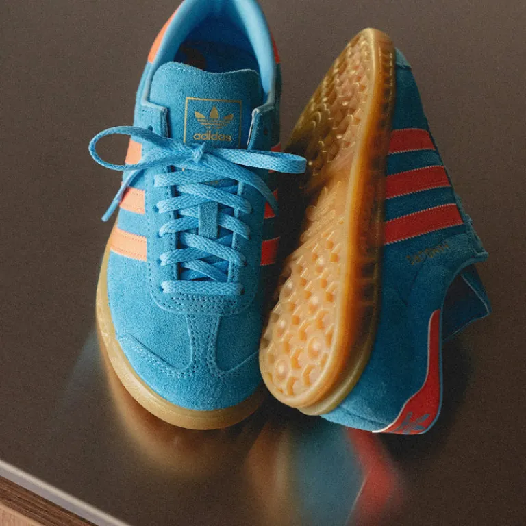 Leder Sneaker|Terrace Casual Sneaker*Adidas Hamburg W Sky Rush / Semi Coral / Gold Metallic
