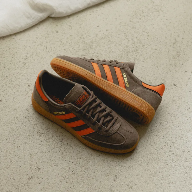 Leder Sneaker|Terrace Casual Sneaker*Adidas Handball Spezial Cargo Brown / Orange / Gold Metallic