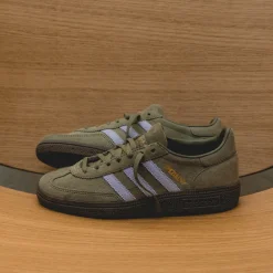 Leder Sneaker|Terrace Casual Sneaker*Adidas Handball Spezial W Focus Olive / Violet Tone / Gum