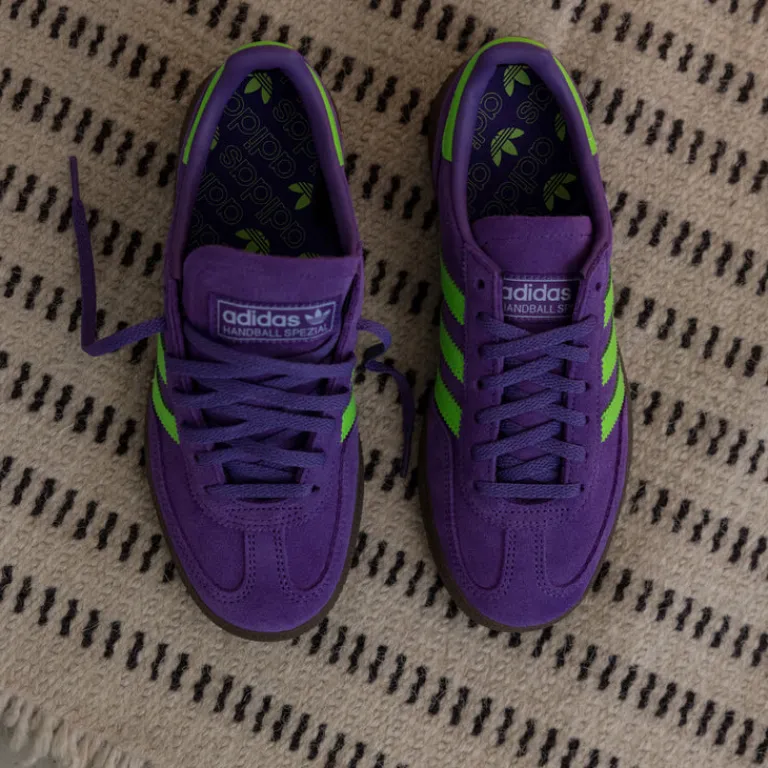 Leder Sneaker|Terrace Casual Sneaker*Adidas Handball Spezial W Active Purple / Solar Green / Gum