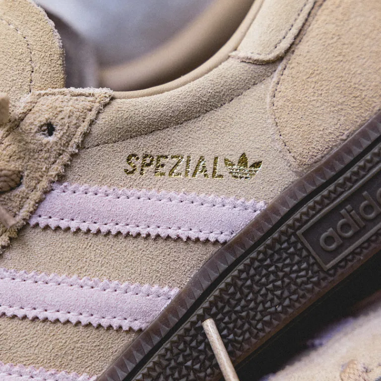 Leder Sneaker|Terrace Casual Sneaker*Adidas Handball Spezial W Warm Sand / Clear Pink / Gum 5