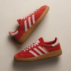 Leder Sneaker|Terrace Casual Sneaker*Adidas Handball Spezial W Bright Red / Clear Pink / Gum