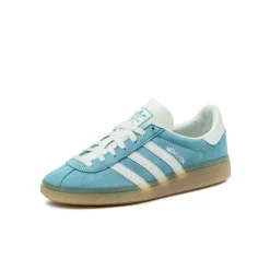 Leder Sneaker|Terrace Casual Sneaker*Adidas München W Preloved Blue / Off White / Silver Metallic