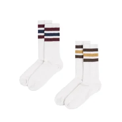 Socken*Adidas Ribbed Crew Socks 2 Pairs White / Maroon