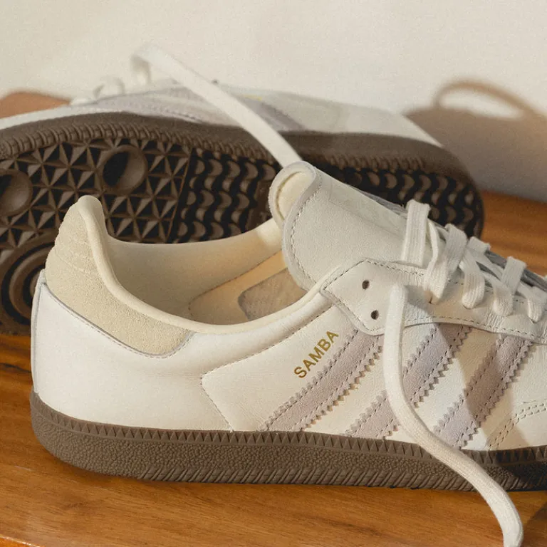 Leder Sneaker|Terrace Casual Sneaker*Adidas Samba OG Core White / Grey Two / Cream White