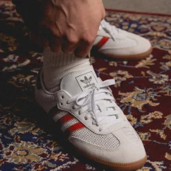 Leder Sneaker|Terrace Casual Sneaker*Adidas Samba OG Crystal White / Preloved Red / Gum M2