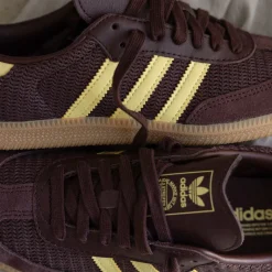 Leder Sneaker|Terrace Casual Sneaker*Adidas Samba OG W Shadow Brown / Power Yellow / Gum 3