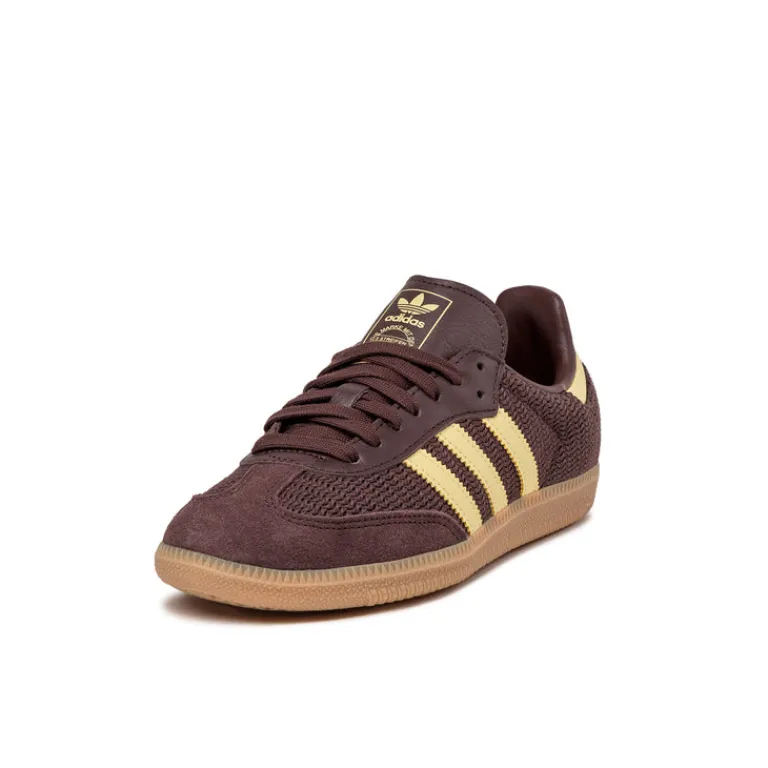 Leder Sneaker|Terrace Casual Sneaker*Adidas Samba OG W Shadow Brown / Power Yellow / Gum 3