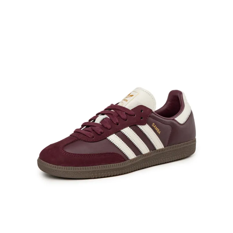 Leder Sneaker|Terrace Casual Sneaker*Adidas Samba OG W Maroon / Off White / Gum 3