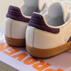 Leder Sneaker|Terrace Casual Sneaker*Adidas Samba OG W Cloud White / Aluminum / Aurora Plum