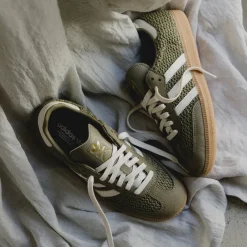 Leder Sneaker|Terrace Casual Sneaker*Adidas Samba OG W Orbit Green / Cream White / Gum