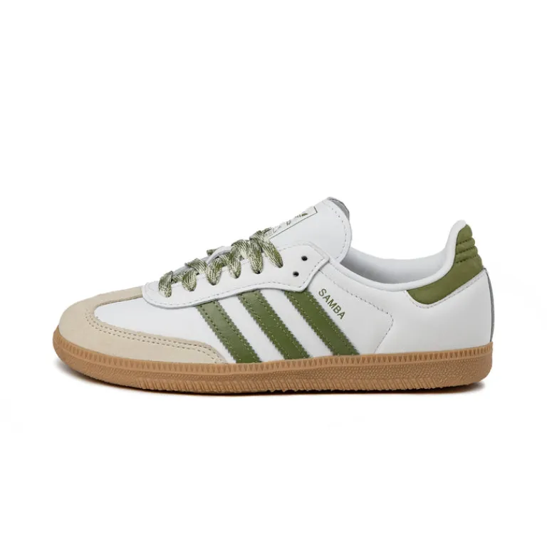 Leder Sneaker|Terrace Casual Sneaker*Adidas Samba OG W Footwear White / Tech Olive / Gum 3