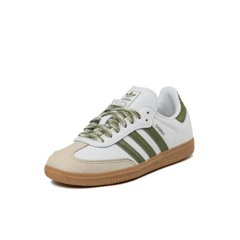 Leder Sneaker|Terrace Casual Sneaker*Adidas Samba OG W Footwear White / Tech Olive / Gum 3