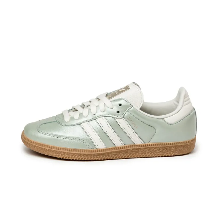 Leder Sneaker|Terrace Casual Sneaker*Adidas Samba OG W Linen Green Metallic / Off White / Cyber Metallic