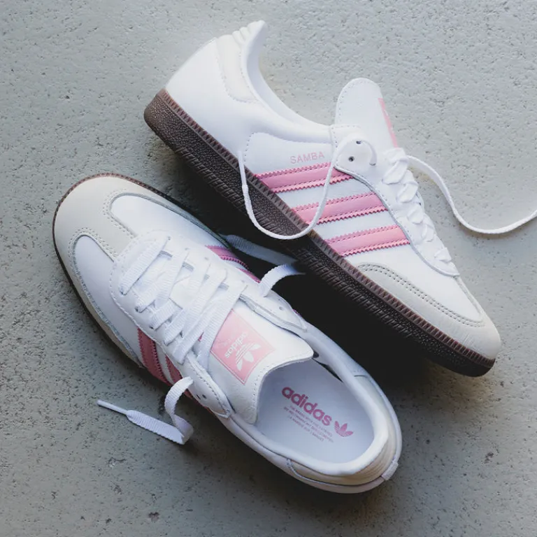 Leder Sneaker|Terrace Casual Sneaker*Adidas Samba OG W Footwear White / Wonder Mauve / Off White