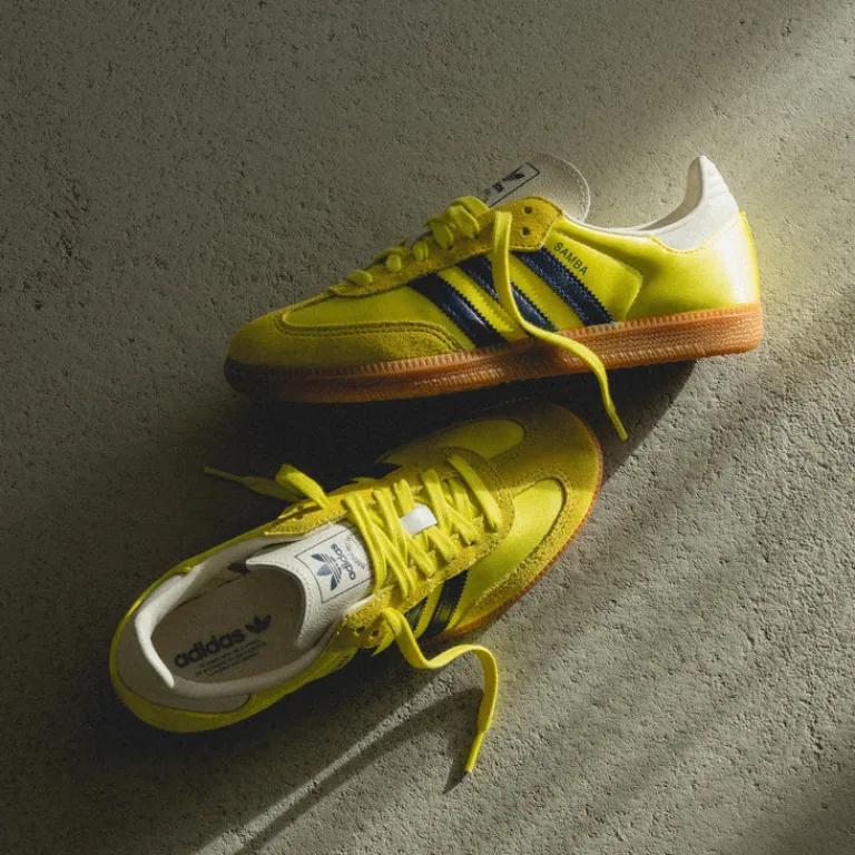 Leder Sneaker|Terrace Casual Sneaker*Adidas Samba OG W Shock Yellow / Night Indigo / Cream White