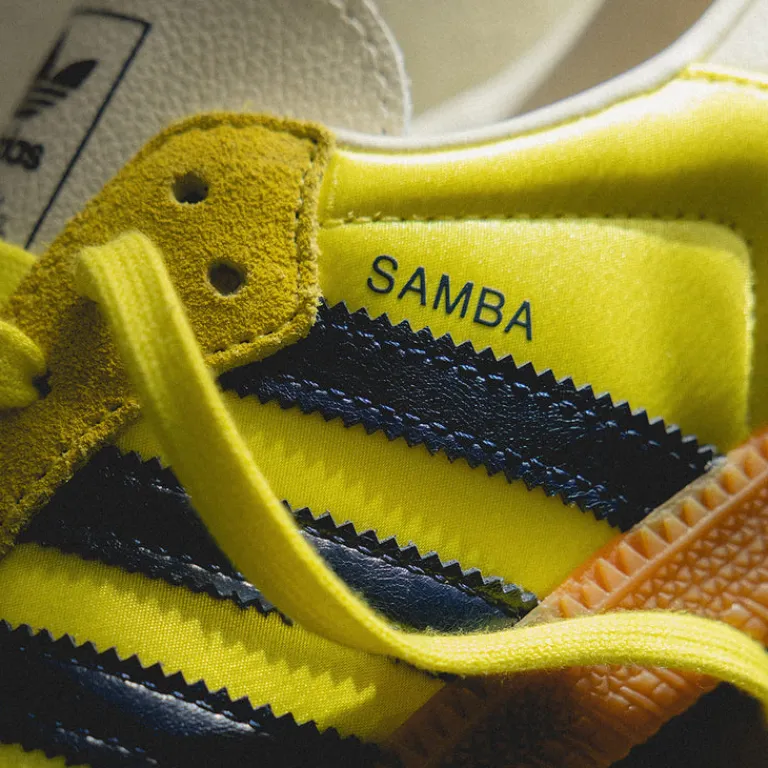 Leder Sneaker|Terrace Casual Sneaker*Adidas Samba OG W Shock Yellow / Night Indigo / Cream White