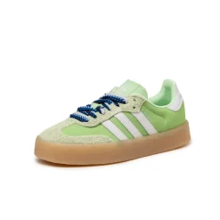 Leder Sneaker|Terrace Casual Sneaker*Adidas Sambae W Semi Green Spark / Footwear White / Wonder Blue