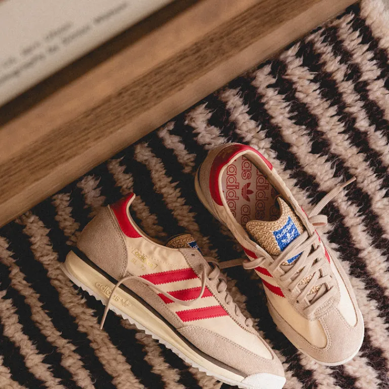 Leder Sneaker|Terrace Casual Sneaker*Adidas SL 72 RS Magic Beige / Pure Ruby / Sand Strata