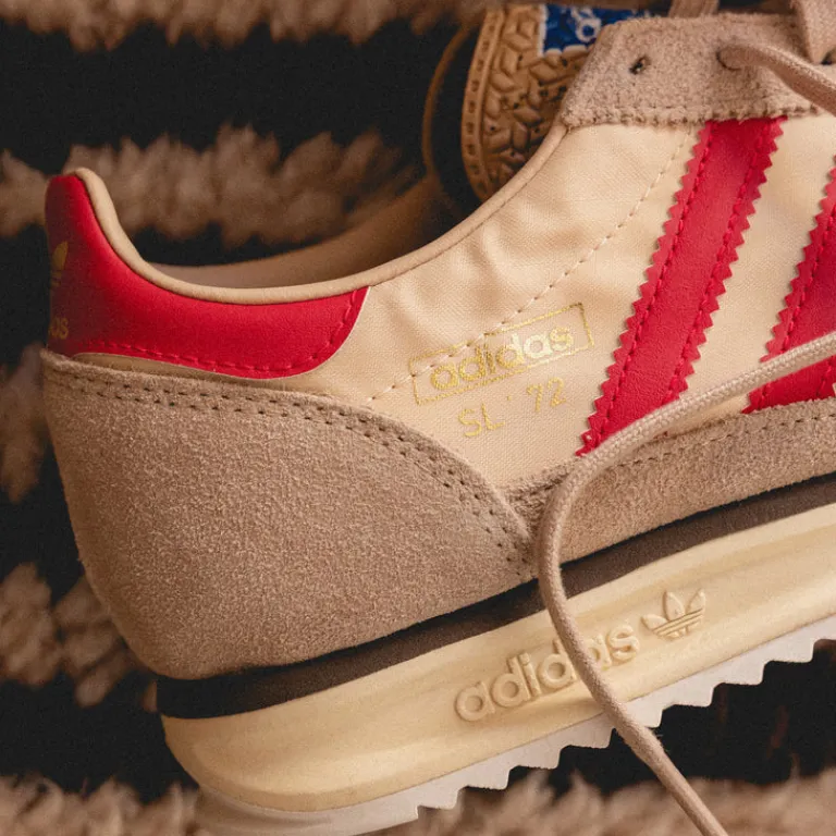Leder Sneaker|Terrace Casual Sneaker*Adidas SL 72 RS Magic Beige / Pure Ruby / Sand Strata