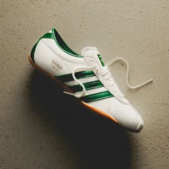 Leder Sneaker|Terrace Casual Sneaker*Adidas Tokyo W Off White / Collegiate Green / Gold Metallic
