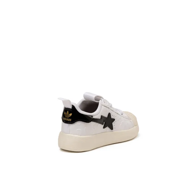 Vegane Sneaker|Weiße Sneaker*Adidas x Bape adiform SSTR 360 Infant Footwear White / Core Black / Gold Metallic