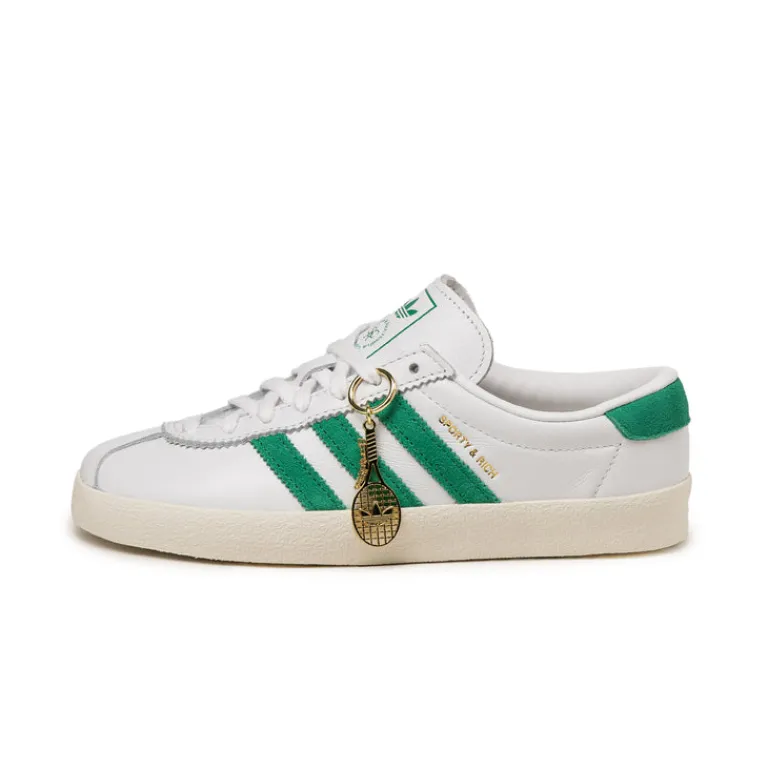 Leder Sneaker|Weiße Sneaker*Adidas x Sporty & Rich Blanc Footwear White / Off White / Court Green
