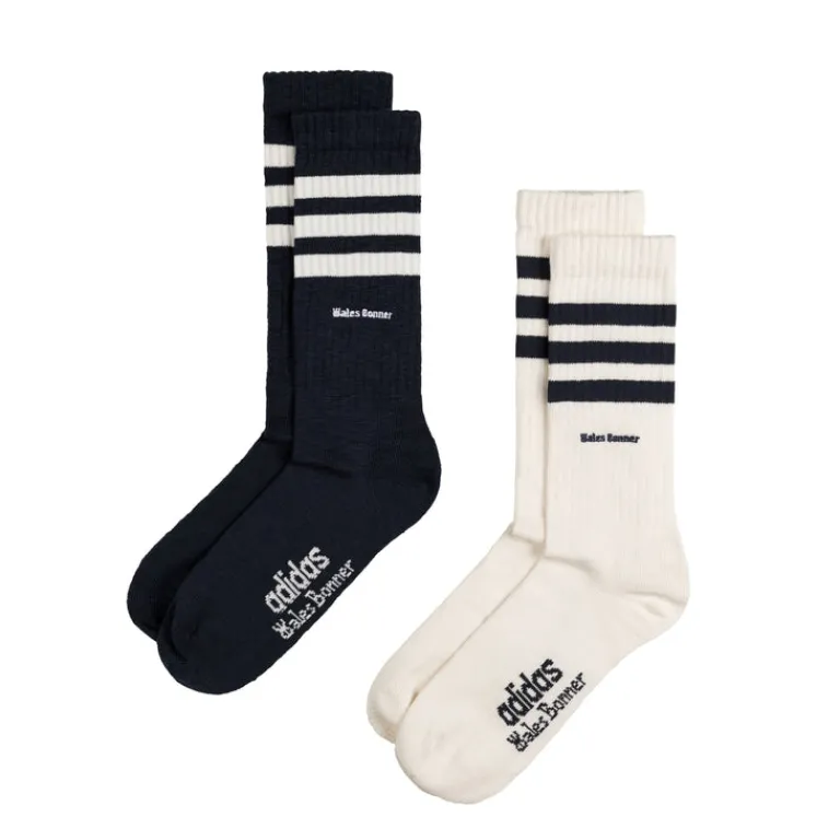 Socken*Adidas x Wales Bonner 3 Stripe Sock Night Navy / Chalk White